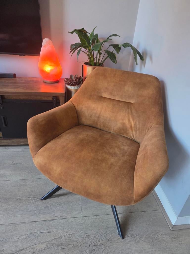 Comfortabele  fauteuil - Bruin stof, Ophalen, Modern, Comfortabel, Gebruikt, Bruin