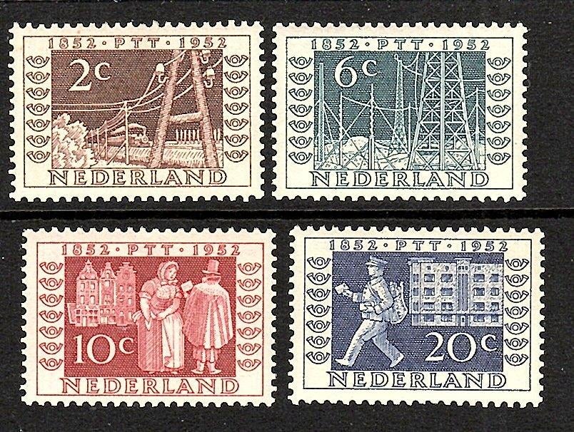 627 nvph 592-595 itep zegels1952 postfris zie scan., Postzegels en Munten, Postzegels | Nederland, Ophalen of Verzenden, Na 1940