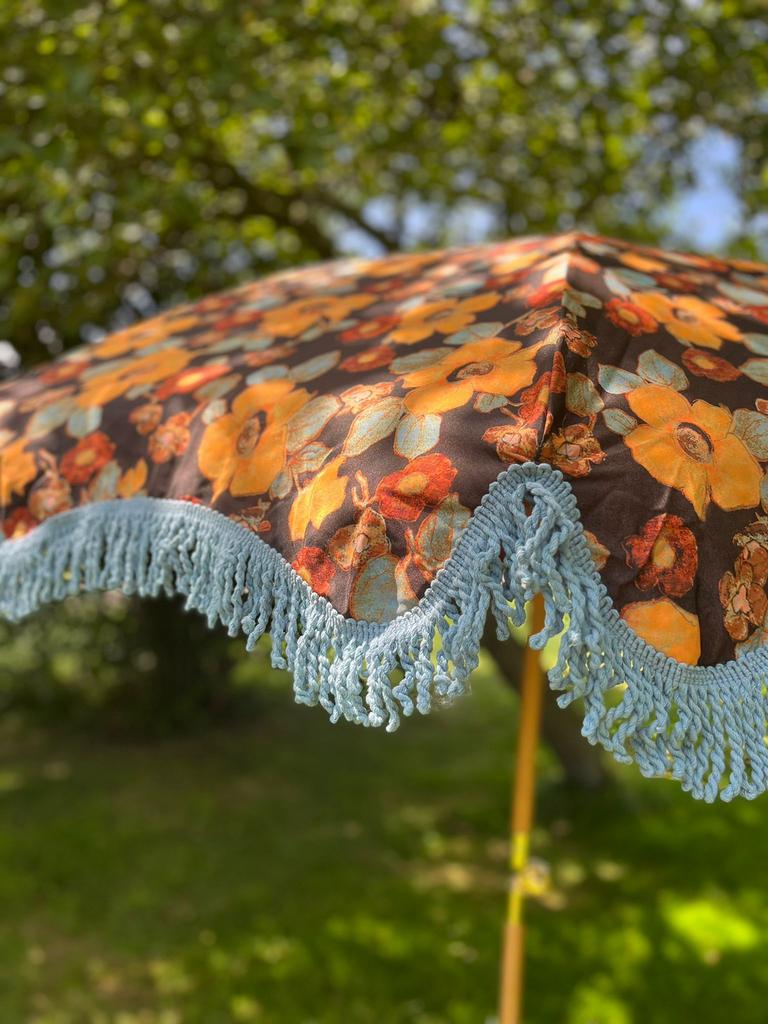 HK living parasol Floral Energy, Ophalen, Kantelbaar, Zo goed als nieuw, 1 tot 2 meter