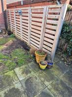 Houten schutting - 559cm lang, 188cm hoog. In goede staat!, Ophalen, 3 tot 6 meter, Hout, 1 tot 2 meter