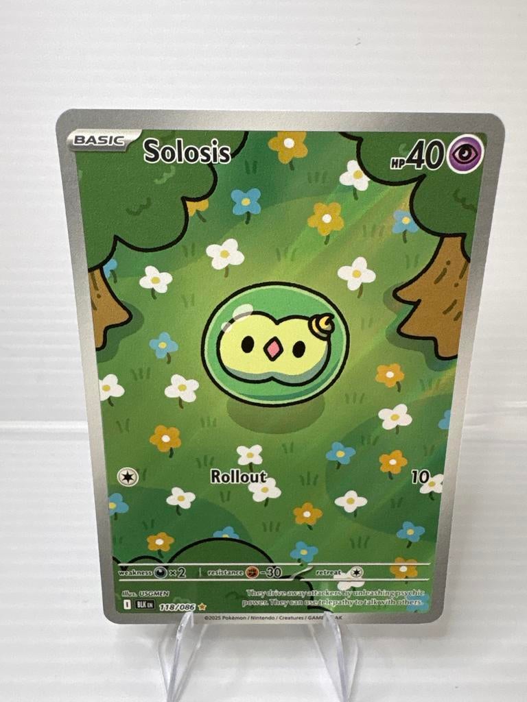 Solosis 118/086 Black Bolt NM Conditie Pokémon Kaart, Ophalen of Verzenden, Zo goed als nieuw, Losse kaart