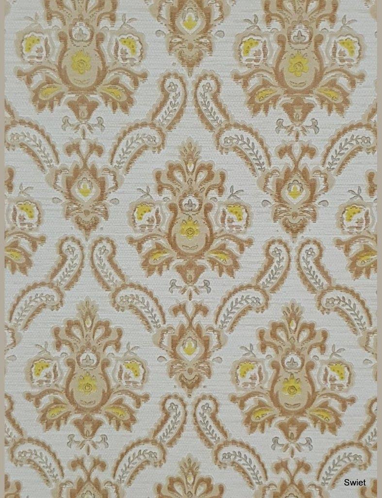 5025 barok behang vintage oker beige jaren 70 stijl swiet, Huis en Inrichting, Stoffering | Behang, Ophalen of Verzenden, Minder dan 10 m²