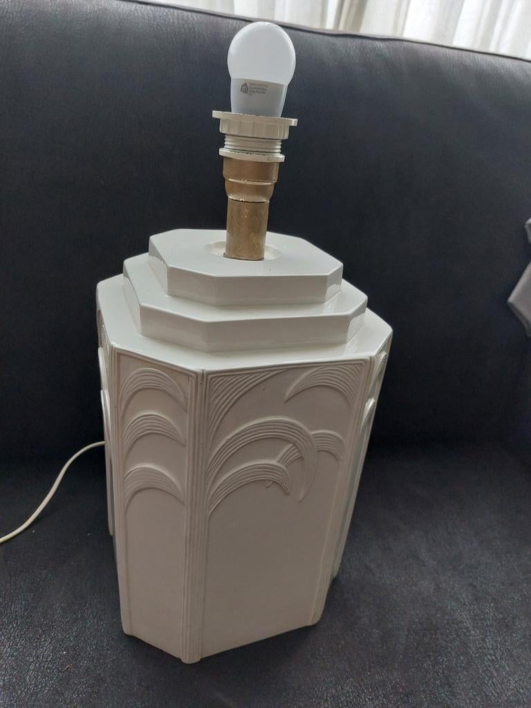 Vintage Art Deco Tafellamp - Crème Keramiek 1977 Chapman, Ophalen, Overige materialen, Gebruikt, Minder dan 50 cm