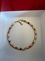 Mooie ketting met verschillende glaskralen, Ophalen of Verzenden, Zo goed als nieuw, Goud, Overige materialen