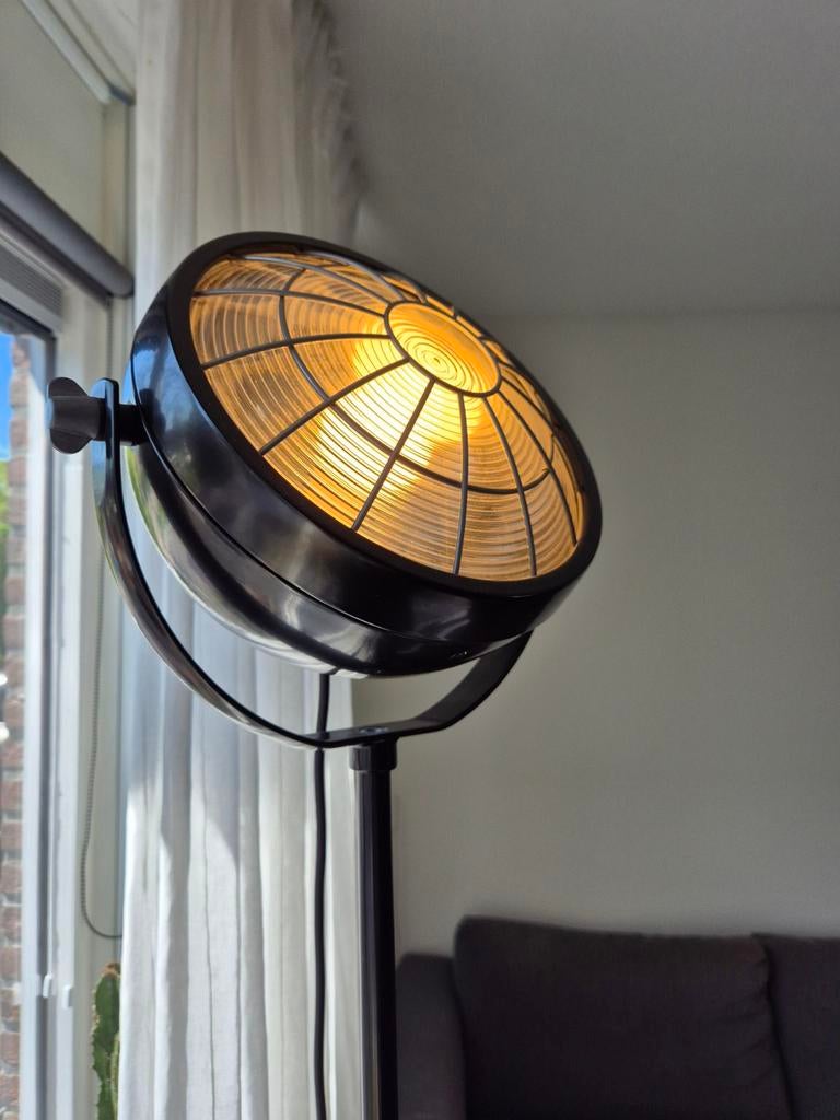 Vintage Studio Vloerlamp - Zwart Metaal, Ophalen, Metaal, 150 tot 200 cm, Industrieel, Vintage, Modern