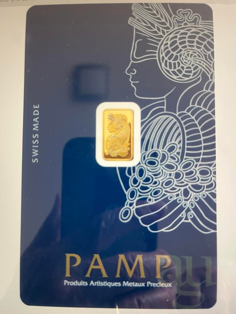 PAMP Suisse GOUDBAAR 1 gram laatste., Postzegels en Munten, Edelmetalen en Baren, Ophalen of Verzenden, Goud