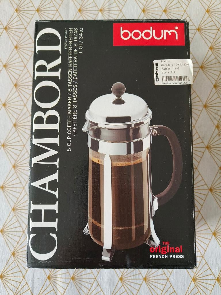 Bodum Chambord cafetiere 1L, Ophalen, Nieuw