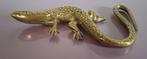 Vintage koper messing hagedis salamander, Antiek en Kunst, Antiek | Koper en Brons, Ophalen of Verzenden, Koper