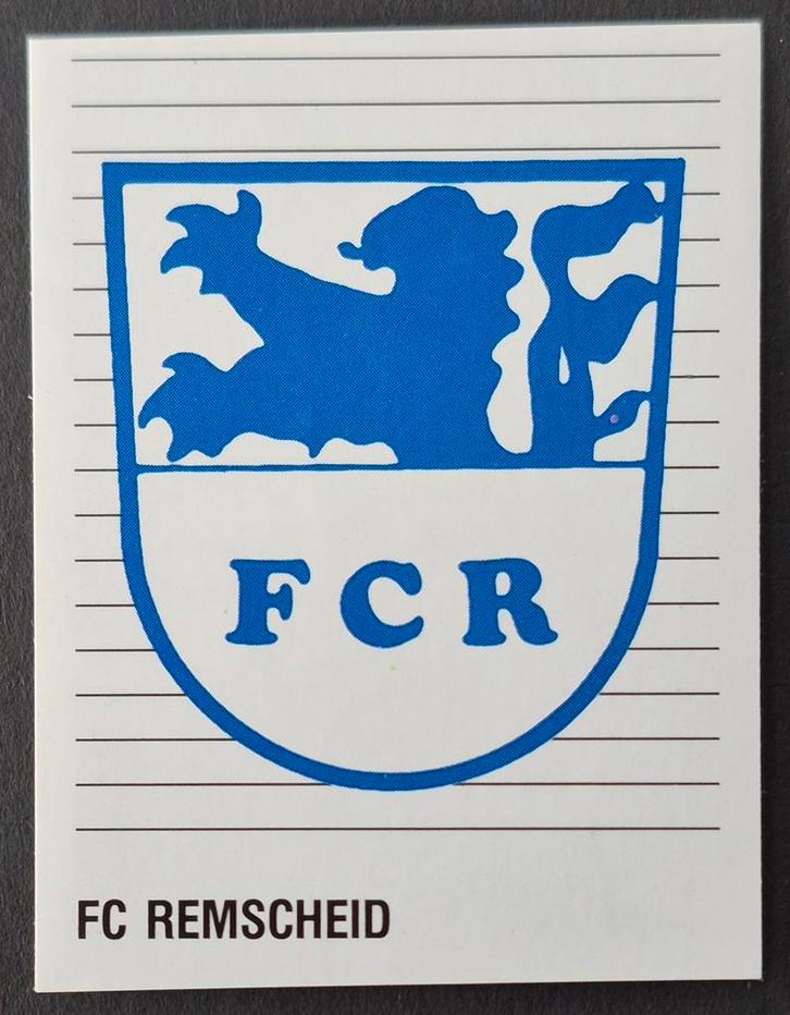 Zeldzame Panini sticker FC Remscheid, 1993, Verzamelen, Sportartikelen en Voetbal, Zo goed als nieuw, Poster, Plaatje of Sticker