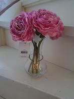 Nieuw Riviera Maison glazen vaas / vaasje met roze bloemen, Ophalen of Verzenden, Nieuw, Binnen