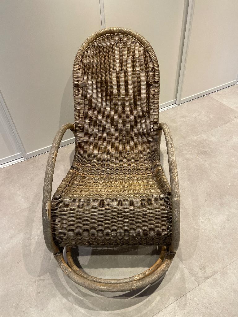 Rotan schommelstoel, Tuin en Terras, Ophalen, Gebruikt, Rotan