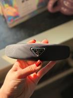 Black hairband with silver PRADA logo, Ophalen of Verzenden, Zo goed als nieuw