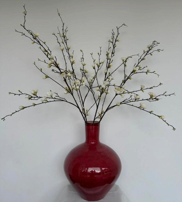 Perzikbloesem kunstbloemen boeket wit nieuw, Huis en Inrichting, Woonaccessoires | Kunstplanten en Kunstbloemen, Zo goed als nieuw