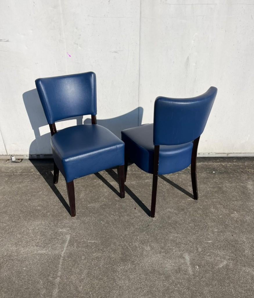 8 stuks nette horeca restaurant stoelen Lisa VOORRAAD blauw, Ophalen, Blauw, Zo goed als nieuw, Vijf, Zes of meer stoelen