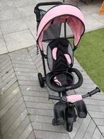 Roze Kinder Driewieler met Duwstang en Zonnekap, Ophalen, Zo goed als nieuw, Duwstang