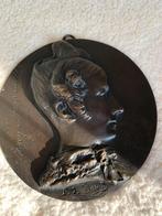 Antiek bronzen medaillon profielfoto Mary Somerville, Antiek en Kunst, Ophalen of Verzenden