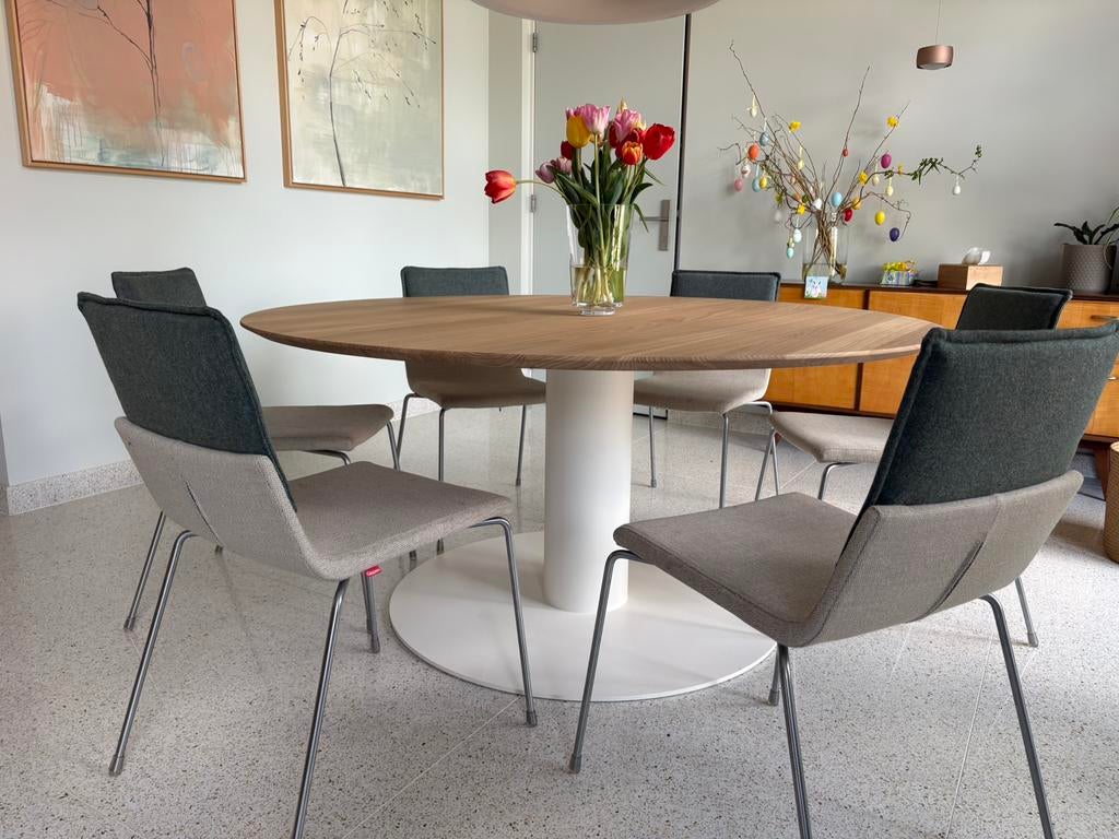 6 Gispen Triennial stoelen, setprijs €100, Ophalen, Gebruikt, Overige kleuren, Metaal