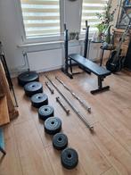 halterbank halterstangen en halterschijven, Ophalen, Fitnessbank
