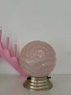 Antieke plafondlamp, roze vintage lamp, hallamp, plafonnière, Antiek en Kunst, Ophalen of Verzenden
