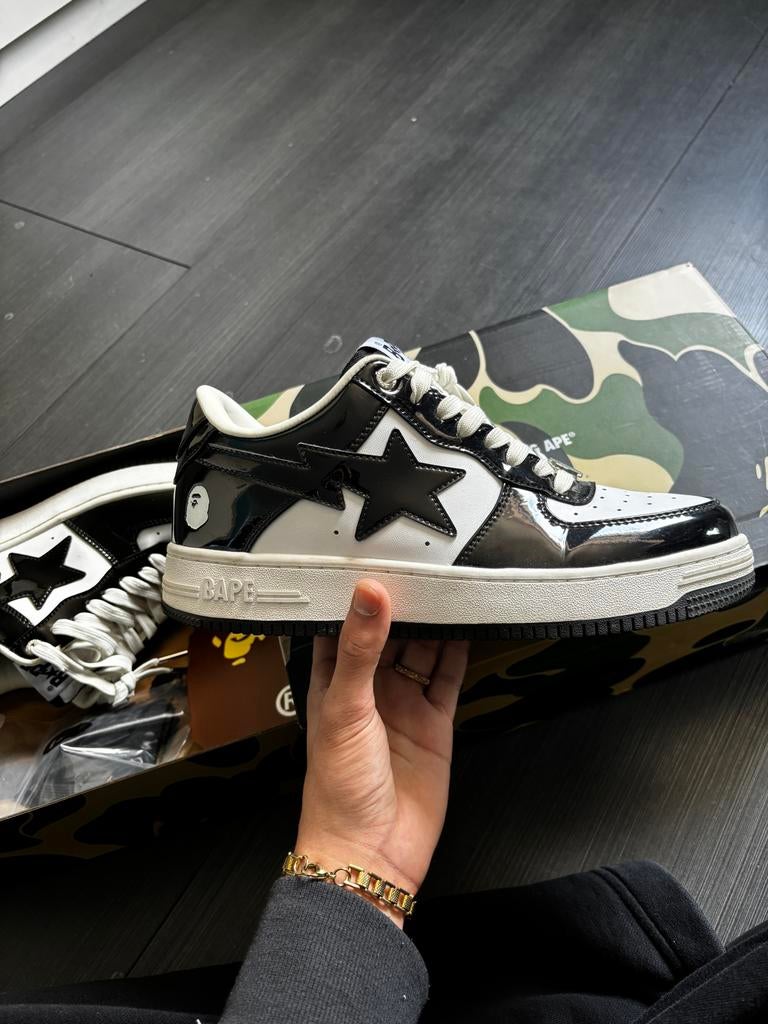 Bapesta Bape Sta Black White Sneakers, Zwart, Nieuw, Ophalen of Verzenden, Sneakers of Gympen