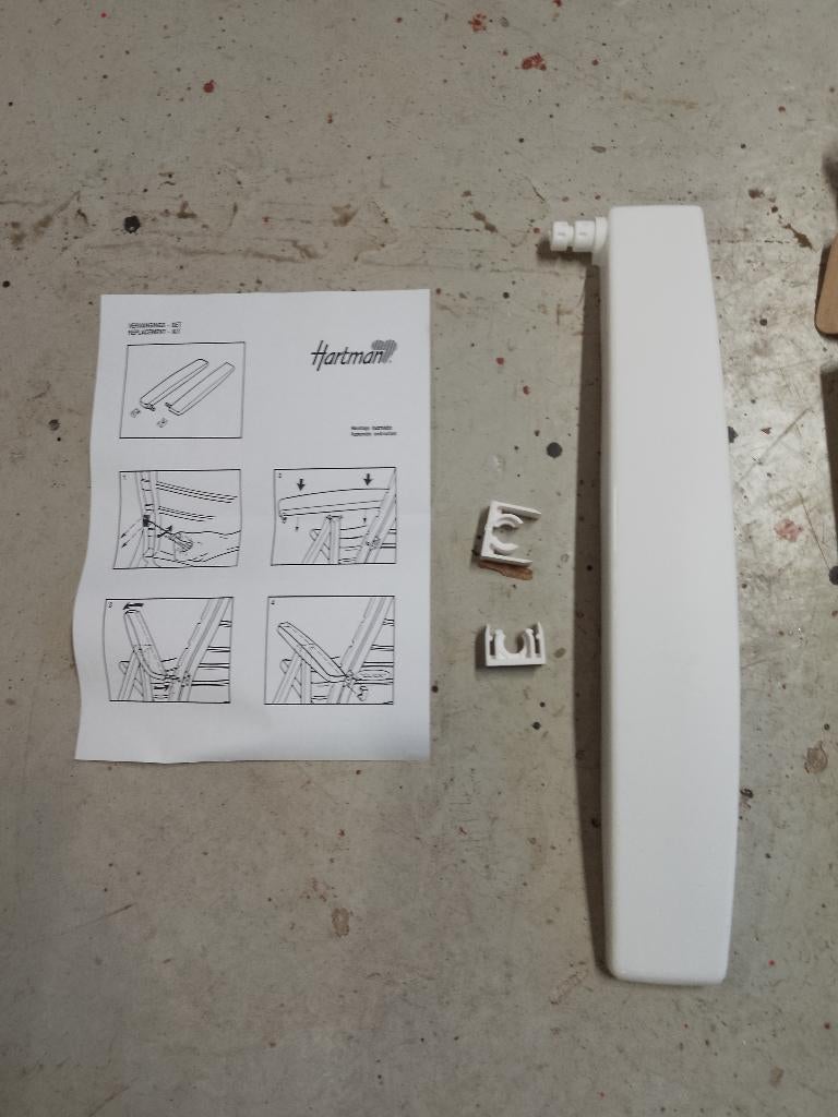 Hartman, armleuning rechts, nieuw, Tuin en Terras, Tuinstoelen, Ophalen of Verzenden, Nieuw, Kunststof, Verstelbaar