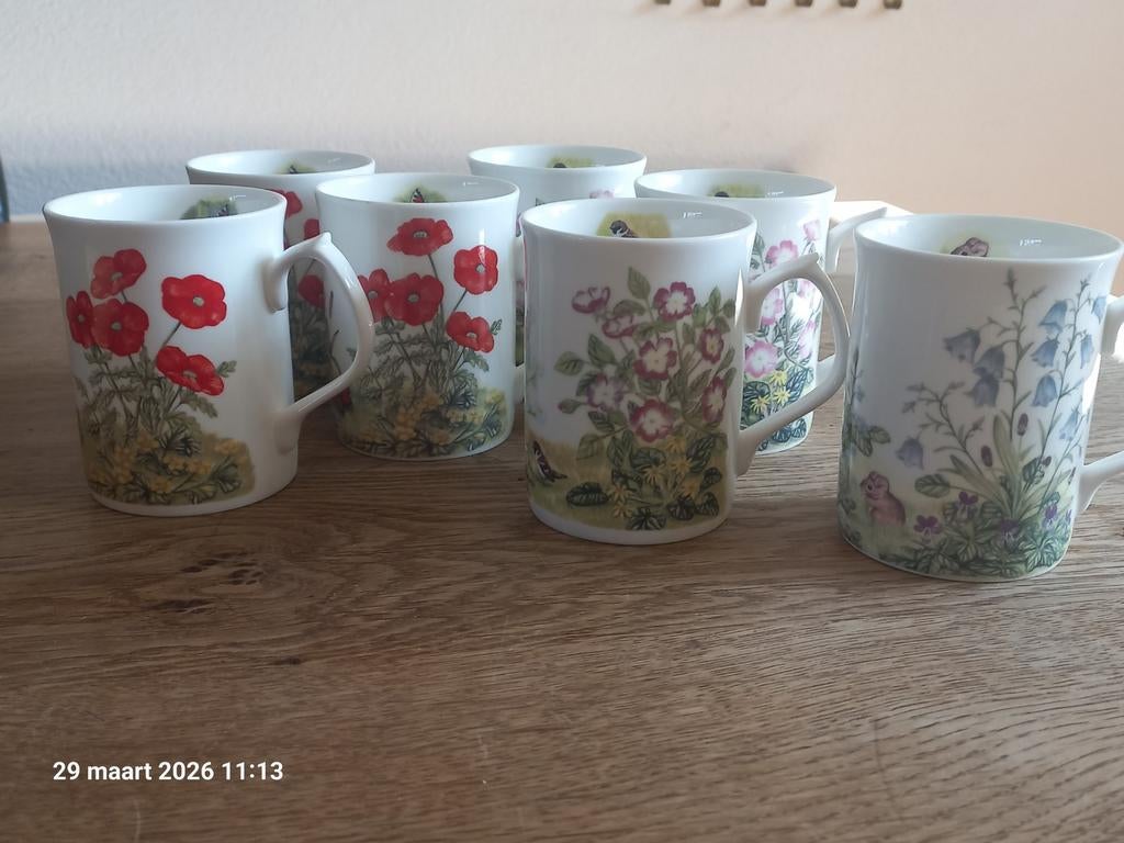 7 Duchess Fine Bone China kopjes - Engels servies, Ophalen of Verzenden, Zo goed als nieuw, Overige stijlen, Kop(pen) en/of Schotel(s)