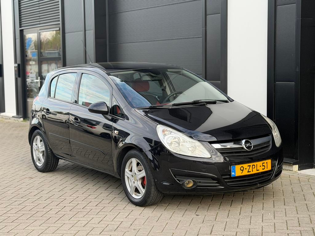 Opel Corsa 1.2 16V 5D WR 2007 Zwart Airco, Auto's, Opel, Voorwielaandrijving, 4 cilinders, 1229 cc, Bedrijf