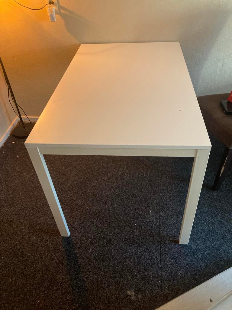 Witte eettafel, Huis en Inrichting, Tafels | Eettafels, Overige materialen, Gebruikt, 100 tot 150 cm, Vier personen