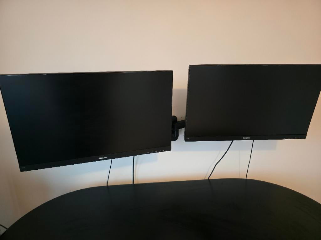 2x Philips 245E1S 24 inch QHD monitor | inclusief monitorarm, Computers en Software, Monitoren, 61 t/m 100 Hz, HDMI, VGA, Gaming
