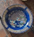 Antiek Chinees bord met pauwen en bloemen, kobaltblauw, Antiek en Kunst, Antiek | Wandborden en Tegels, Ophalen