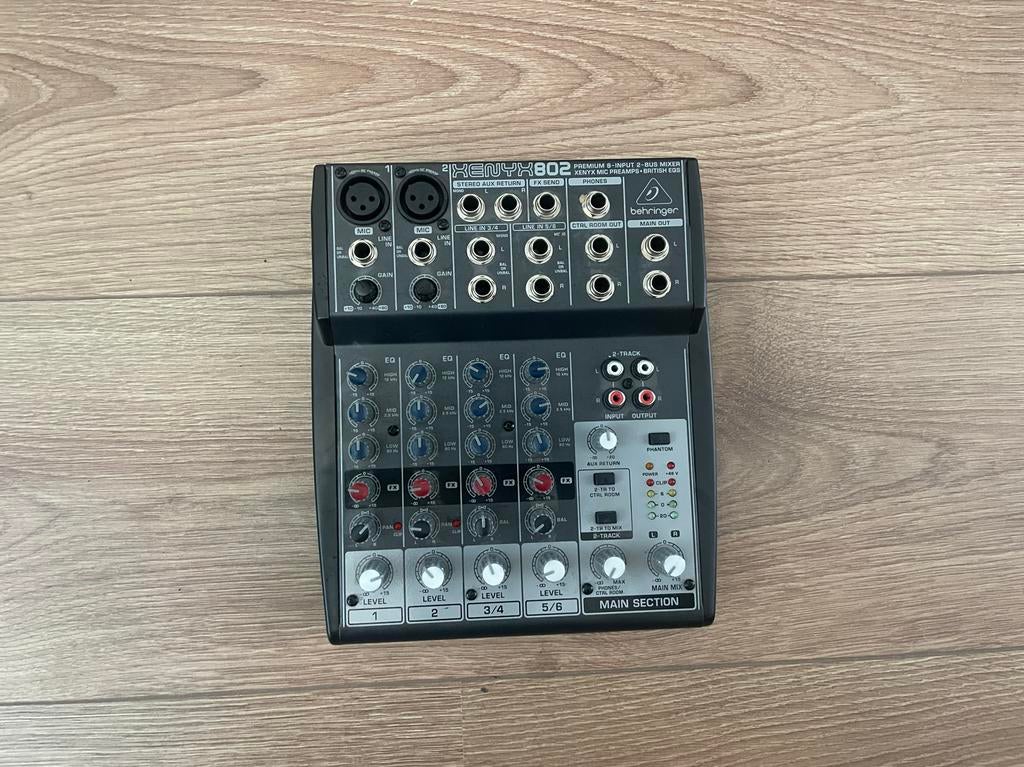 Behringer Xenyx 802 mixer zonder adapter, Ophalen of Verzenden, Gebruikt, 5 tot 10 kanalen, Microfooningang