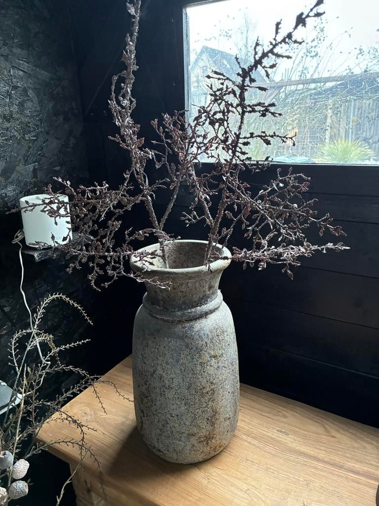 Stoere landelijke pot incl 2 corokia takken, Ophalen, Zo goed als nieuw, Overige kleuren, Minder dan 50 cm