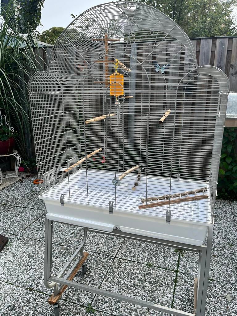 Mobiele grote vogelkooi, Dieren en Toebehoren, Vogels | Hokken en Kooien, Ophalen of Verzenden, Gebruikt, Metaal, Vogelkooi