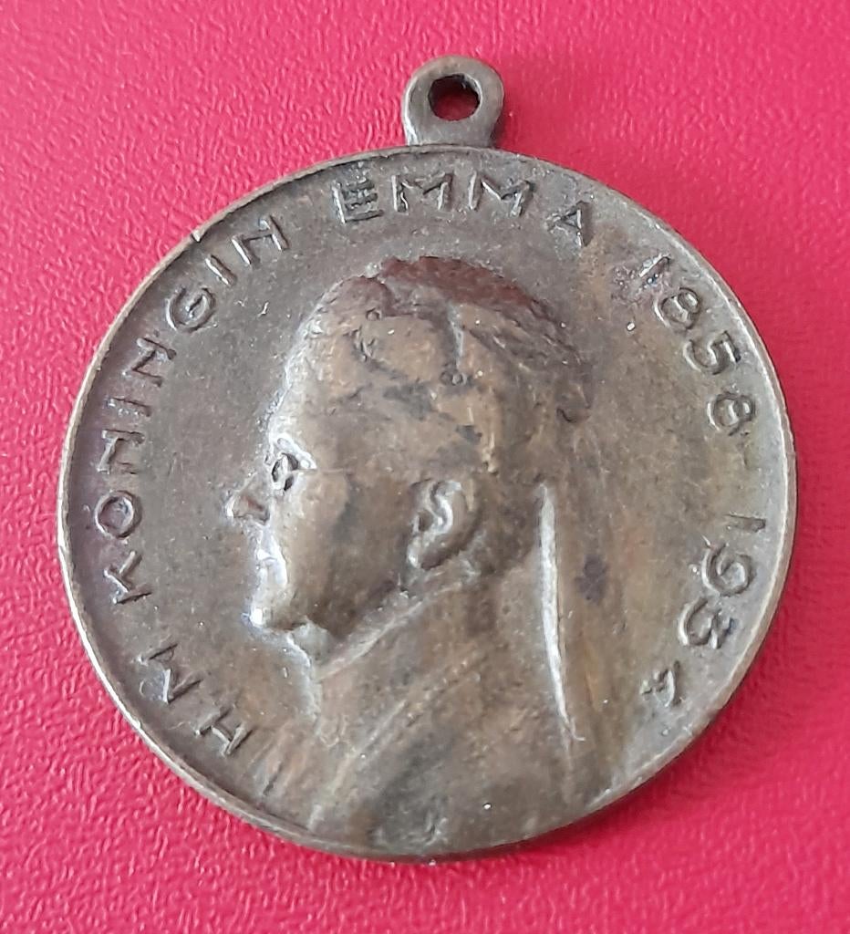 penning Konigin Emma 1858-1934, Postzegels en Munten, Penningen en Medailles, Ophalen of Verzenden, Overige materialen, Nederland