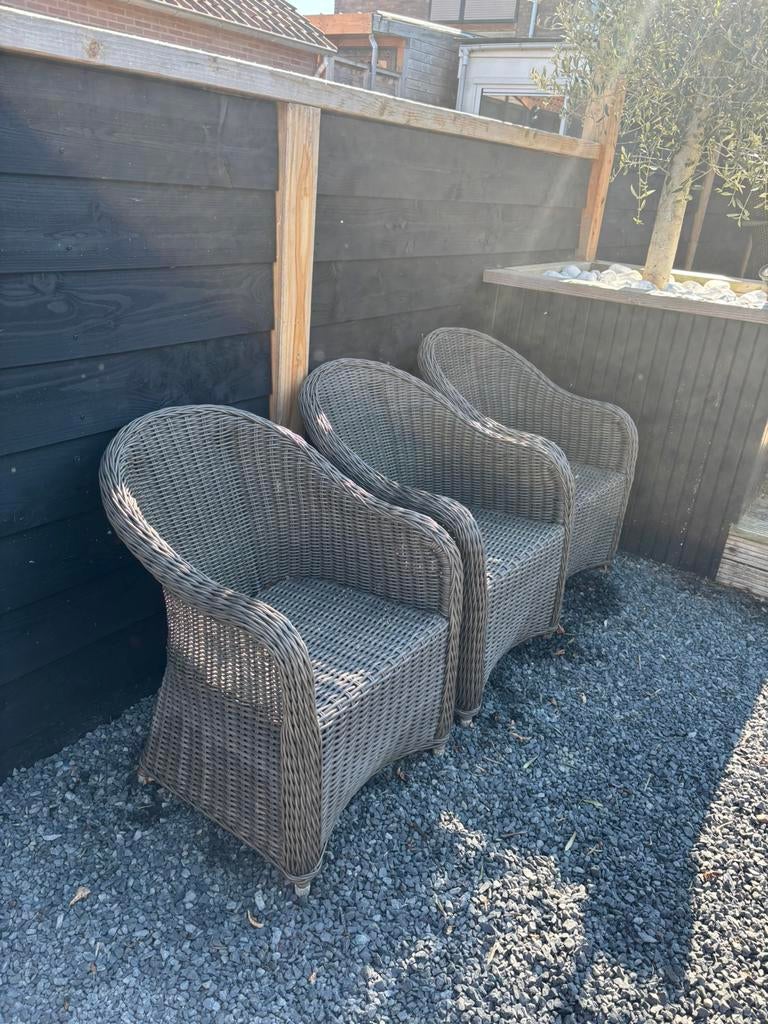 3 stuk nieuwstaat rotan tuinstoel loungestoel wicker tuin, Ophalen of Verzenden, Zo goed als nieuw, Wicker, 2 zitplaatsen