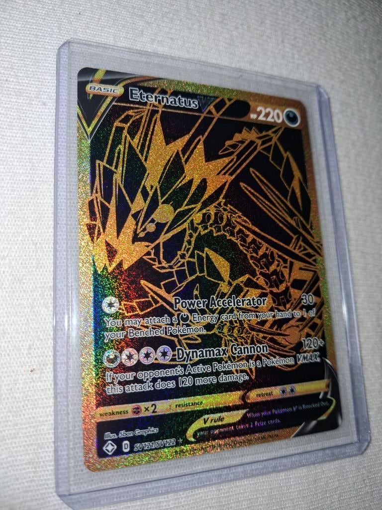 EternatusV Pokemon Kaart, Ophalen of Verzenden, Zo goed als nieuw, Losse kaart, Foil