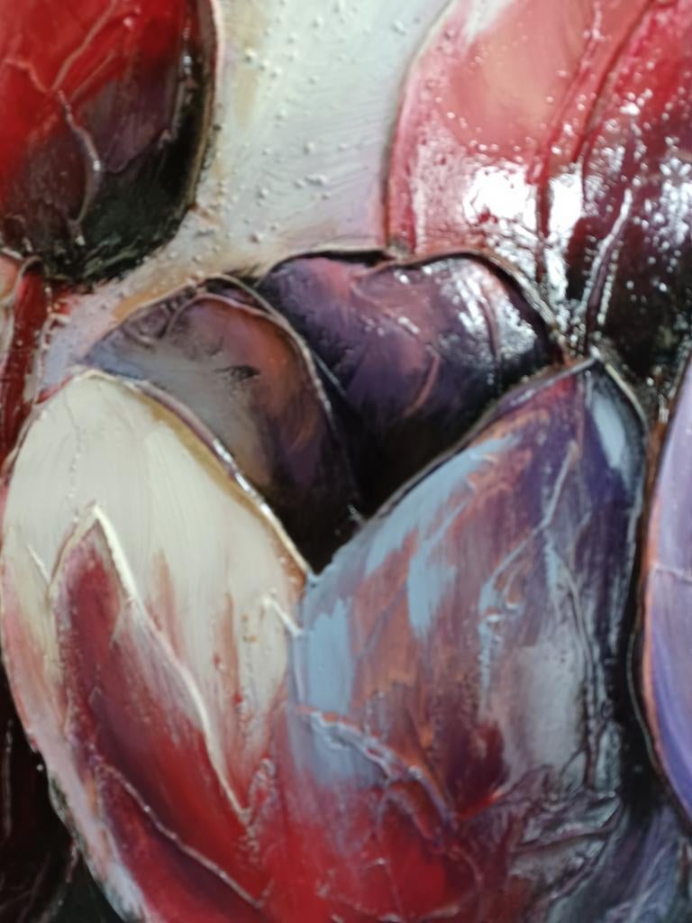 Schilderij tulp, 150x50 cm, Ophalen, Zo goed als nieuw, Schilderij, 75 cm of meer