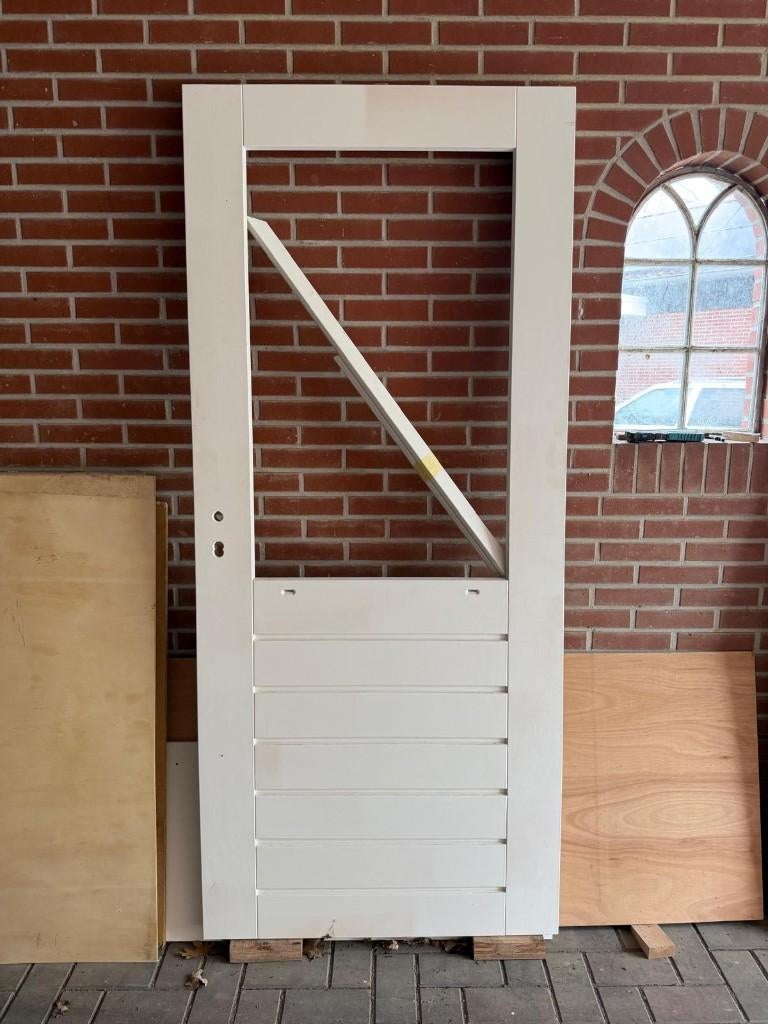 Nieuwe massieve mahonie achterdeur, Ophalen, 80 tot 100 cm, Nieuw, Buitendeur