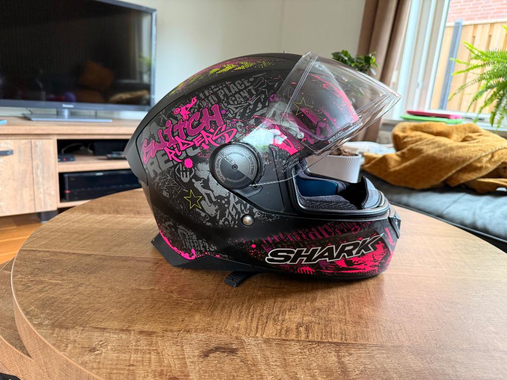 Zwarte roze SHARK helm izgs, Motoren, Ophalen, M, Shark, Integraalhelm