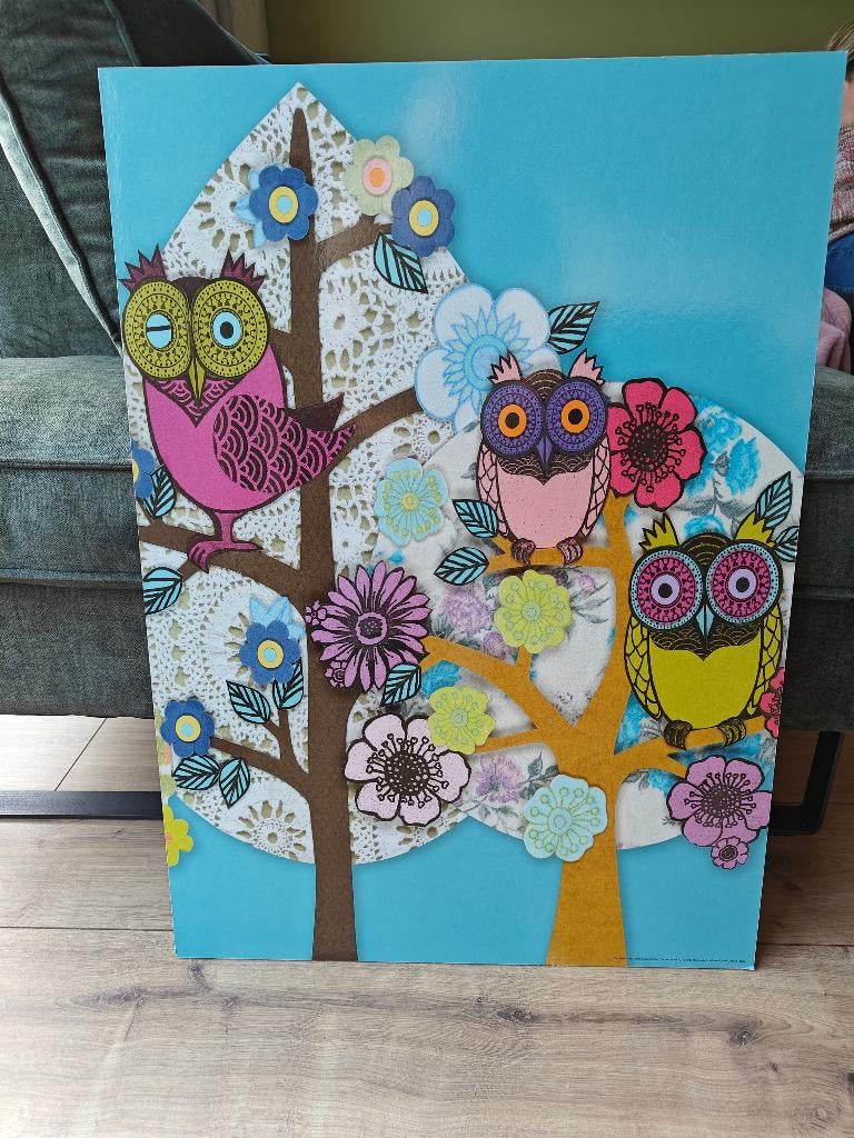 Vintage IKEA Poster SOLMYRA Owl Party by Helen Musselwhite, Ophalen, Gebruikt, Wanddecoratie