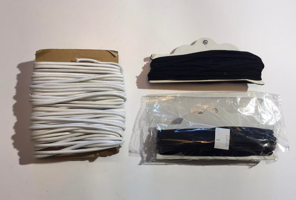 Wit elastiek en zwart suède veterdraad veters imitatie leder, Hobby en Vrije tijd, Naaien en Fournituren, Ophalen of Verzenden