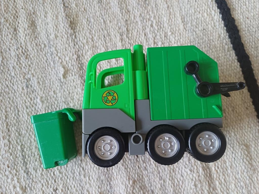Duplo vuilniswagen met container, Ophalen of Verzenden, Gebruikt, Complete set, Duplo