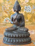 Mooi zwaar antiek Oosters brons beeldje van Boeddha 14 cm., Ophalen of Verzenden