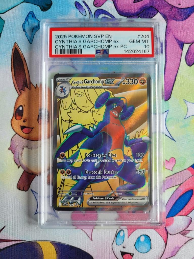 Cynthia's Garchomp Ex #204 ( PSA 10 ) Promo, Hobby en Vrije tijd, Verzamelkaartspellen | Pokémon, Verzenden, Nieuw, Losse kaart