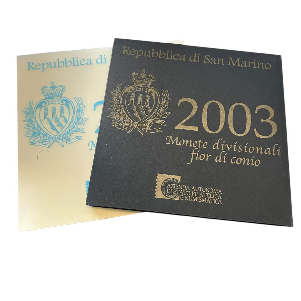 San Marino BU set 2003 met zilveren 5 euro, Ophalen of Verzenden, San Marino, Overige waardes