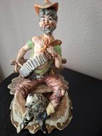 Vintage keramische figuur met accordeon en hond, Antiek en Kunst, Ophalen of Verzenden
