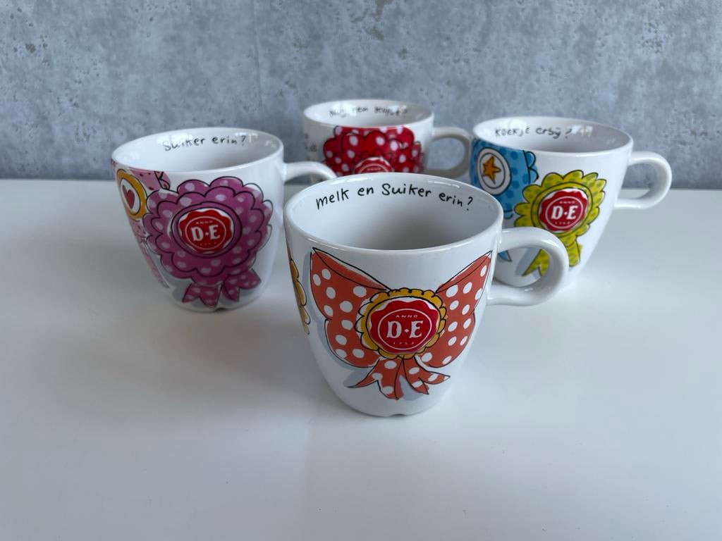 Blond Amsterdam Douwe Egberts cappuccino kopjes, Ophalen, Gebruikt, Blond Amsterdam, Kop(pen) en/of Schotel(s)