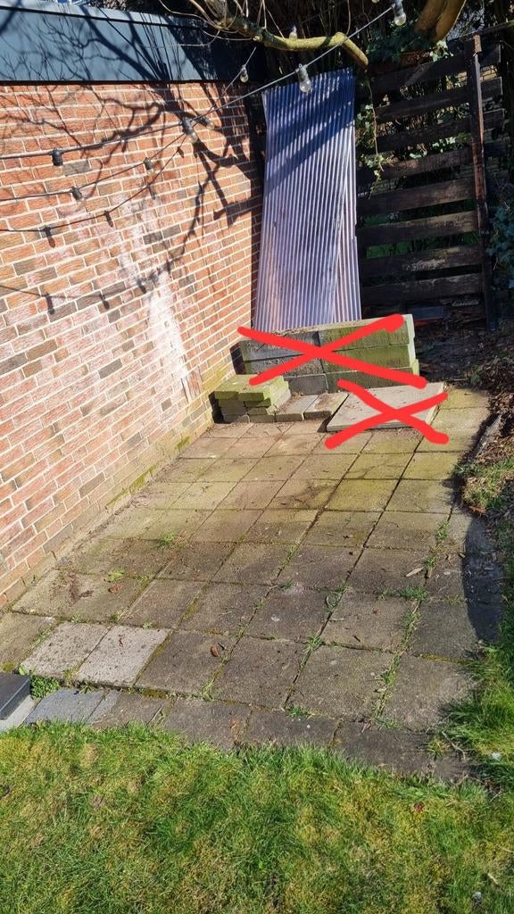 Gratis stoeptegels, Tuin en Terras, Ophalen
