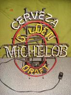bier Neon Cervesa Golden Michelob Draft  72 x 62 CM, Verzamelen, Biermerken, Ophalen, Gebruikt, Reclamebord, Plaat of Schild, Overige merken