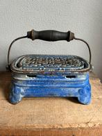 Antiek frans geemailleerd gietijzer stoofje prachtig blauw, Antiek en Kunst, Curiosa en Brocante, Ophalen of Verzenden